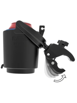 Samopoziomujący uchwyt na napoje RAM Level Cup z klamrą zaciskową Tough-Claw [pojemność ok. 470 ml]