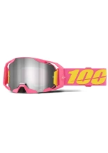 Gogle motocyklowe 100% ARmatic z lustrzaną szybką różowo-żółte
