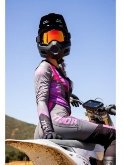 Rękawice cross damskie Thor Sportmode Iconic czarno-różowe