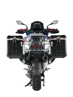 Zestaw: kufry boczne z anodowanego aluminium czarne "And-Black" Zega Evo + stelaże srebrne Touratech BMW R 1300 GS Adventure (24-) [45+45l]