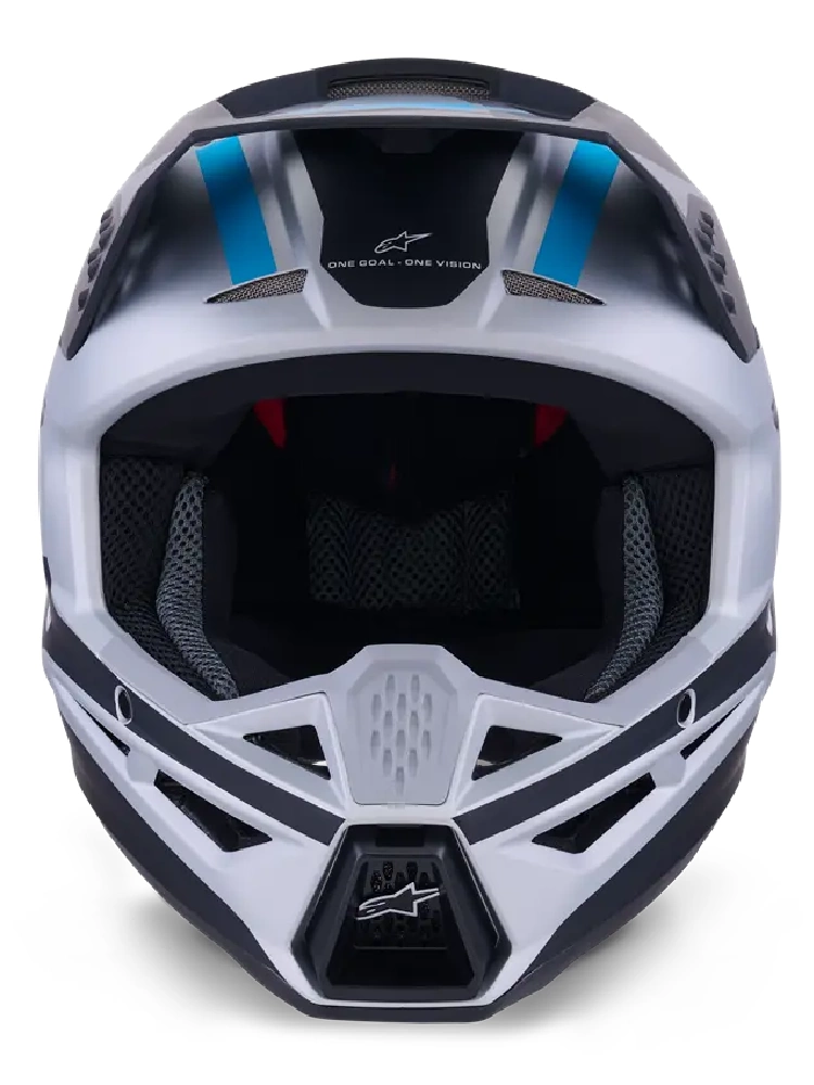 Kask enduro Alpinestars SM3 Heat srebrno-czarno-niebieski