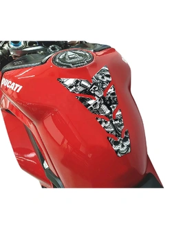 Tankpad Uniwersalny Pad Onedesign Factory Racing Czaszki czarno-białe