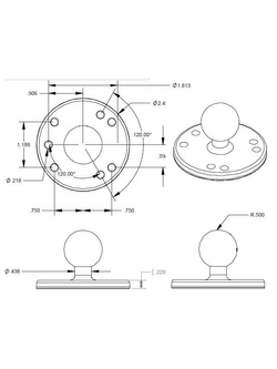 Głowica obrotowa RAM z okrągłą podstawą