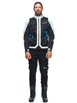 Kurtka motocyklowa tekstylna Dainese Desert Tex szaro-czarno-niebieska