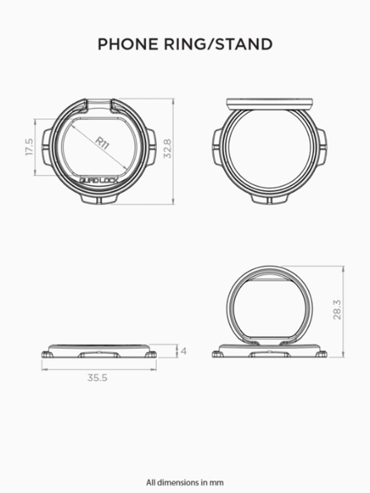 Pierścień/podstawka do telefonu Quad Lock