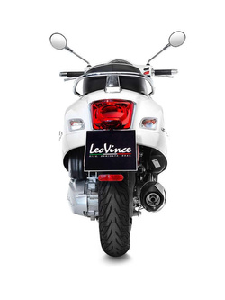 Tłumik motocyklowy z katalizatorem LeoVince Nero [Slip-On, Stal nierdzewna + Carbon] do Vespa GTS 300 HPE/ Super/ Sei Giorni (19-20)