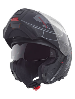 Zestaw: kask szczękowy Schuberth C5 Globe czarno-szary + dedykowany interkom motocyklowy