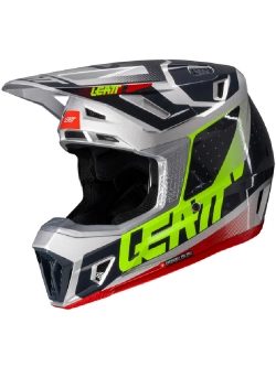 Kask enduro Leatt Moto 7.5 V25 Steel z goglami czarno-szaro-zielony