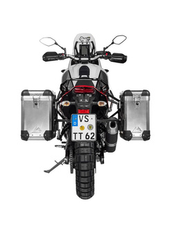 Zestaw: kufry boczne aluminiowe srebrne Zega Pro + stelaże czarne Touratech Yamaha Tenere 700 / World Raid (31+38L)