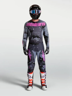 Bluza cross Alpinestars MX Racer Lone szaro-fioletowa