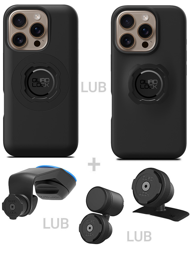 Zestaw do samochodu: etui na telefon iPhone 16 Pro + mocowanie Quad Lock