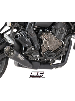 Pełny układ wydechowy 2-1, SC-Project S1 Titanium + Carbon [Czarny mat] - Yamaha Tracer 700 [16-20]