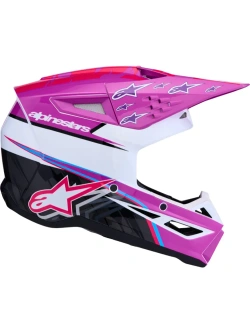 Kask enduro Alpinestars SM3 Falcon biało-róźowo-czarny połysk