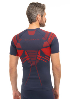 Koszulka termoaktywna Brubeck Dry ciemnoniebiesko-czerwona