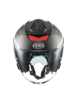 Kask otwarty Premier JT5 Carbon MA 2 BM czarno-biało-czerwony