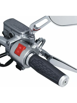 Uniwersalne manetki Kuryakyn Hex do kierownic o średnicy 25.4 [mm] gumowe chromowane