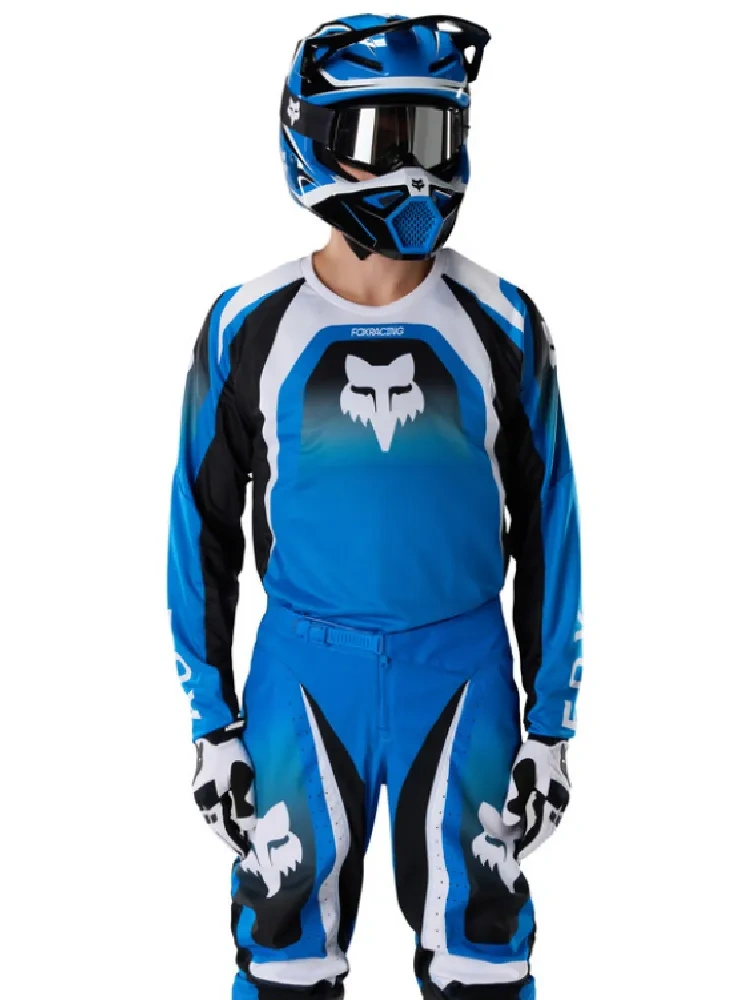 Bluza enduro Fox 180 Frame czarno-biało-niebieska