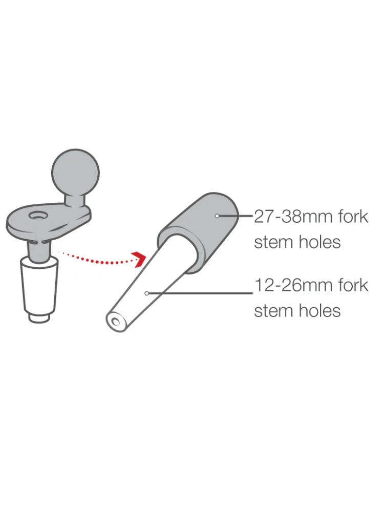 Uchwyt na telefon RAM X-Grip z adapterem tłumiącym wibracje i podstawą mostka widelca – krótki