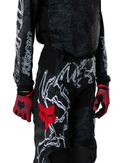 Spodnie cross dziecięce Fox 180 Abyss czarno-szaro-czerwone