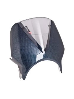 Półowiewka motocyklowa PUIG Vison Kawasaki, Honda, Moto Guzzi, Royal Enfiled, Suzuki, Triumph, Yamaha (wybrane modele) stylizowana na carbon z przyciemnianą szybą