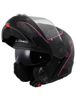 Kask szczękowy LS2 FF908 Strobe II Lux czarno-różowy matowy