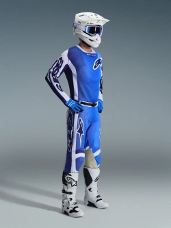 Bluza cross Alpinestars MX Racer Air Portl niebiesko-biało-czarna