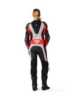 Kombinezon motocyklowy damski jednoczęściowy REV’IT! Xena 4 biało-fluo czerwony