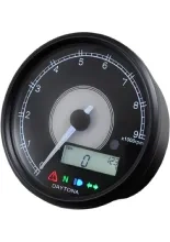 Obrotomierz cyfrowy z prędkościomierzem Daytona Products Velona80 do 399 km/h czarny [9000RPM]