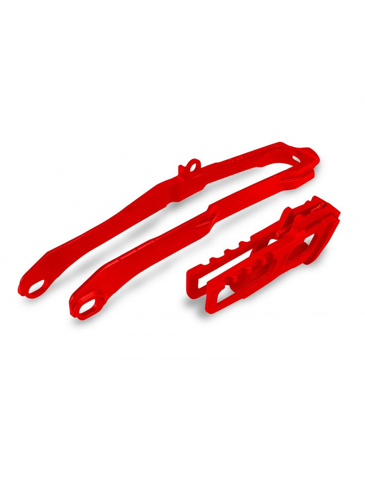 Komplet ślizg+prowadnica łańcucha UFO do Hondy CRF 450R/RX (21) czerwony