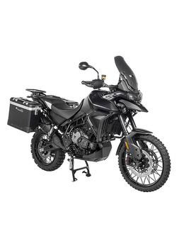 Zestaw: kufry boczne z anodowanego aluminium czarne Zega Pro + stelaże czarne Touratech Triumph Tiger 900 Rally / Pro / GT / GT Pro (20-) (31+38L)