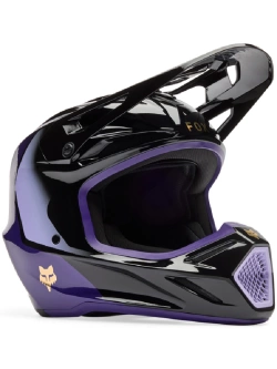 Kask enduro Fox V3 Drip czarno-fioletowy