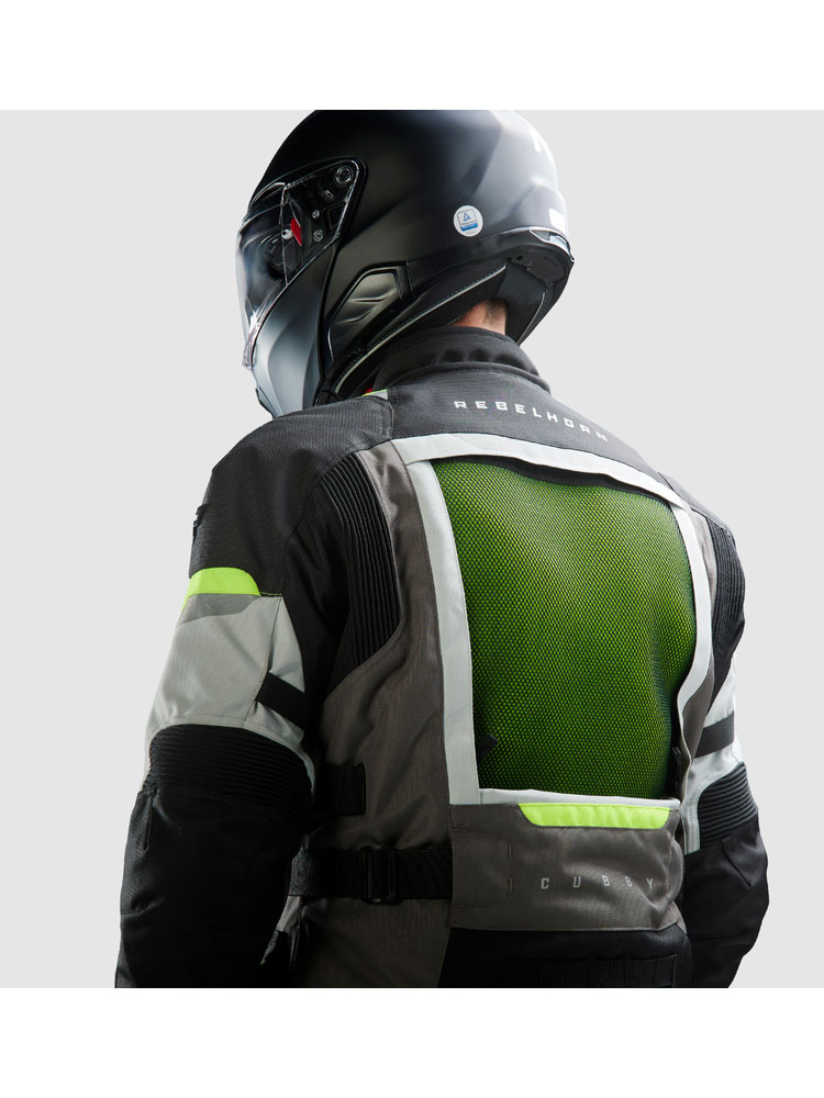 Kurtka motocyklowa tekstylna Rebelhorn Cubby V czarno-szaro-żółta