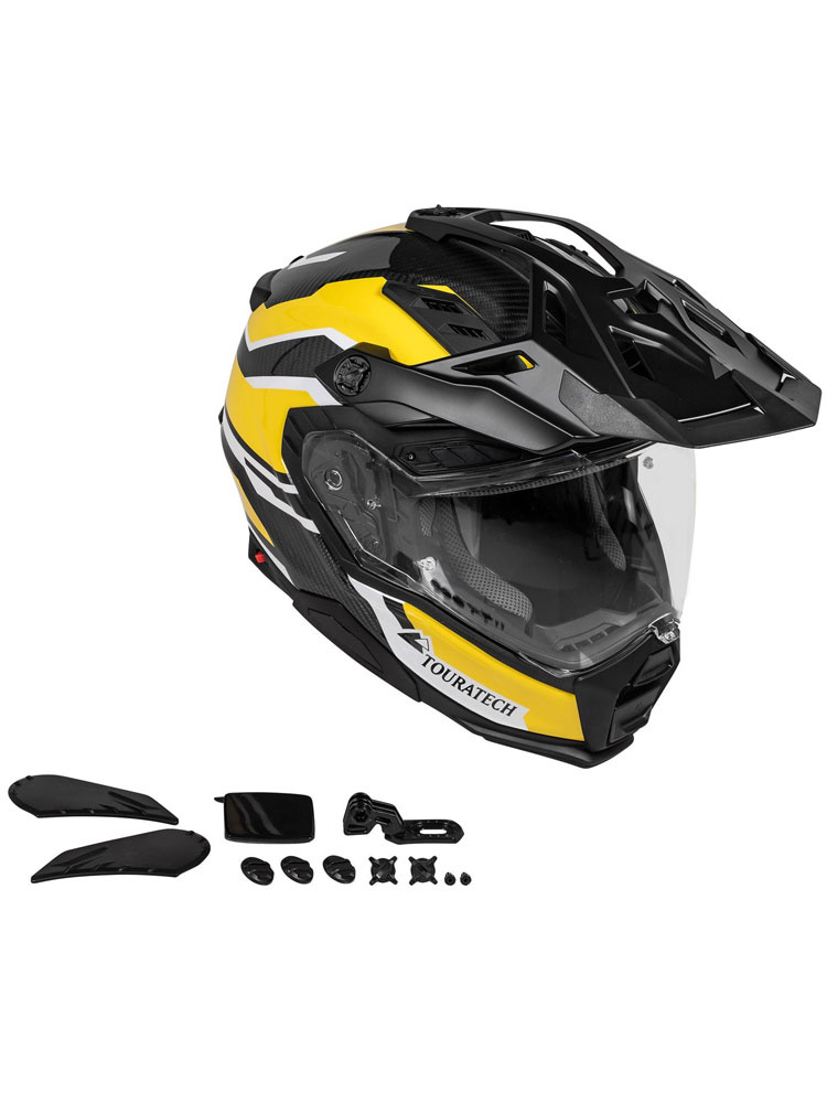 Kask adventure Touratech Aventuro Pro Carbon czarno-biało-zółty