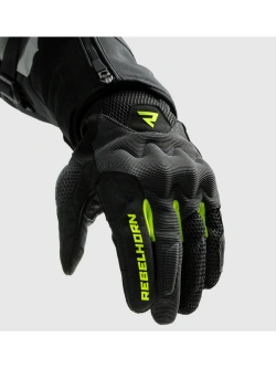 Rękawice motocyklowe letnie Rebelhorn Core czarno-szare-fluo