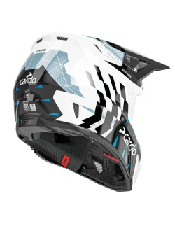 Kask enduro Cardo Venture czarno-biało-niebieski
