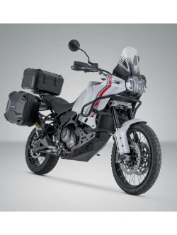 Zestaw: kufry boczne DUSC M i L + kufer centralny DUSC L + stelaże PRO + stelaż Adventure-Rack SW-Motech Ducati Desert X 937 (22-)/ Rally (23-) [poj.: 1 x 33l + 2 x 41l]