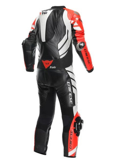 Kombinezon motocyklowy jednoczęściowy Dainese Mugello 3 D-Air® [z poduszką powietrzną] [wersja perforowana] czarno-czerwono-biały