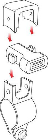 Ładowarka USB Lampa Usb-Fix Tube  z mocowaniem na kierownicy i na widelcu motocykla [szybkie ładowanie; 3000 mA; 12/24V]