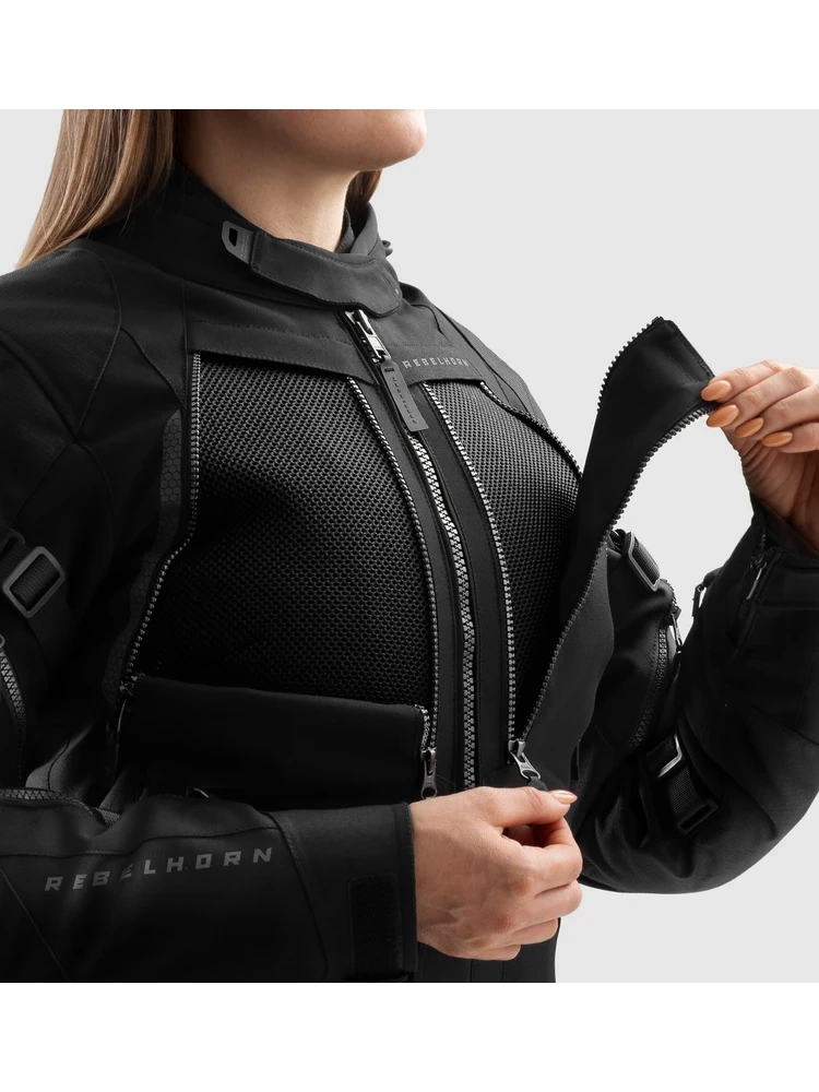 Kurtka motocyklowa damska tekstylna Rebelhorn Hardy 3.0 czarna