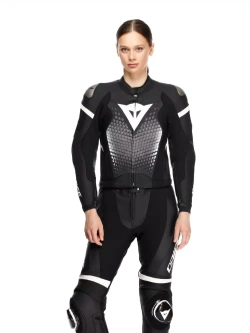 Kombinezon motocyklowy dwuczęściowy damski Dainese Fulminea biało-czarny