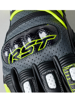 Rękawice motocyklowe skórzane RST Fulcrum czarno-żółte-fluo