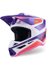 Kask enduro Alpinestars SM3 Heat fioletowo-biało-różowy