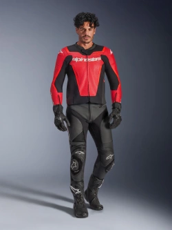 Kurtka motocyklowa skórzana Alpinestars GP Force Airflow v2 czarno-czerwona