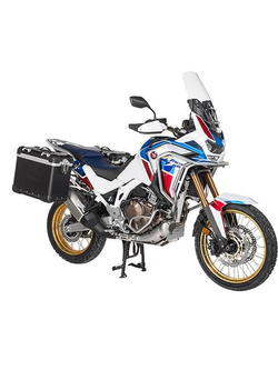 Zestaw: kufry boczne z anodowanego aluminium czarne "And-Black" Zega Evo + stelaże srebrne Touratech Honda CRF1100L Africa Twin (22-)/ Adventure Sports (38+45L)