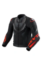 Kurtka motocyklowa skórzana REV’IT! Hyperspeed 3 Air czarno-fluo czerwona