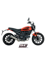 Pełny układ wydechowy SC-Project 2-1, Conic Titanium + Carbon (Slip-on) - Ducati Scrambler 400 [16-19]