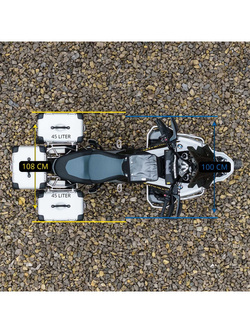 Zestaw: kufry boczne aluminiowe Zega Evo "And-Black" 45/45 + stelaż Touratech do BMW R 1300 GS (23-) [poj.: 2 x 45 l]