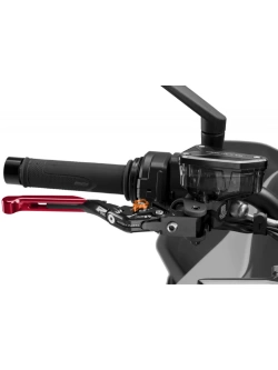 Regulowana dźwignia hamulca PUIG 4.0 Evo z zawiasem 90 stopni [przedłużenie czerwone]