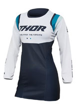 Bluza enduro damska Thor Pulse Rev niebiesko-biała