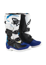 Buty enduro dziecięce Alpinestars MX Tech 3S Youth biało-czarno-niebieskie